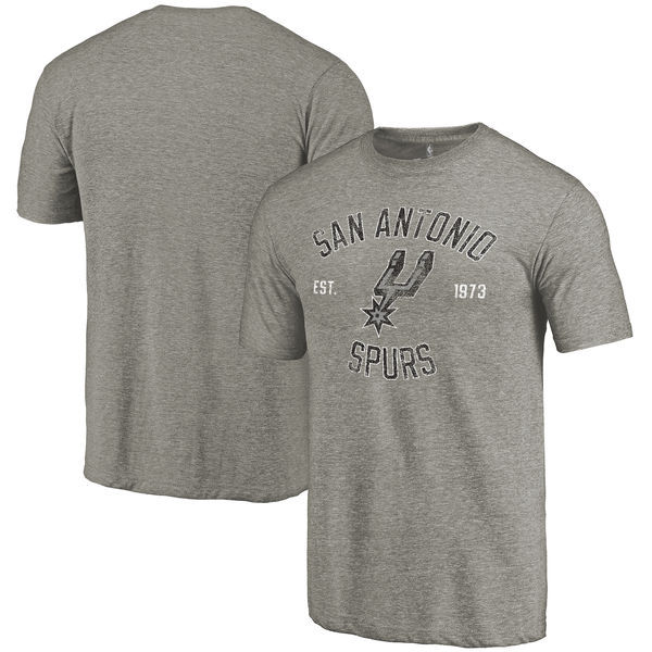 San Antonio Spurs Fanatics Gray Men's T-Shirt - Click Image to Close