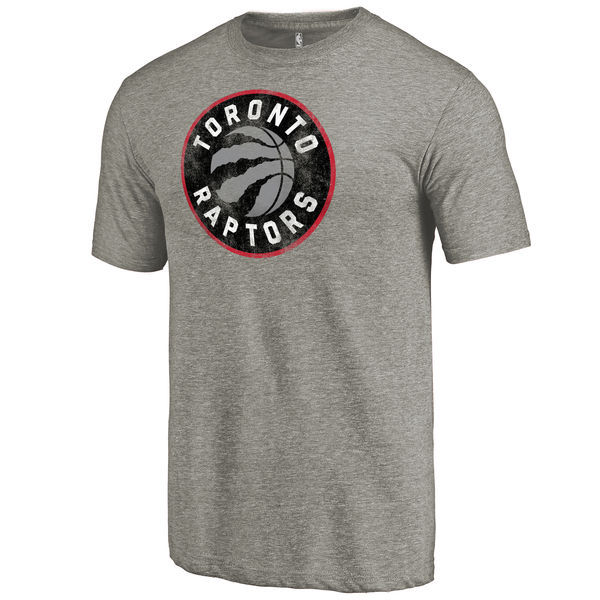 Toronto Raptors Distressed Team Logo Gray Men's T-Shirt