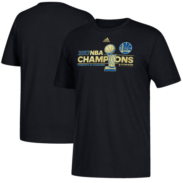 Golden State Warriors 2017 NBA Champions Black Men's T-Shirt - Click Image to Close