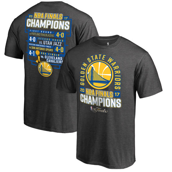 Golden State Warriors 2017 NBA Champions Men's T-Shirt Gray