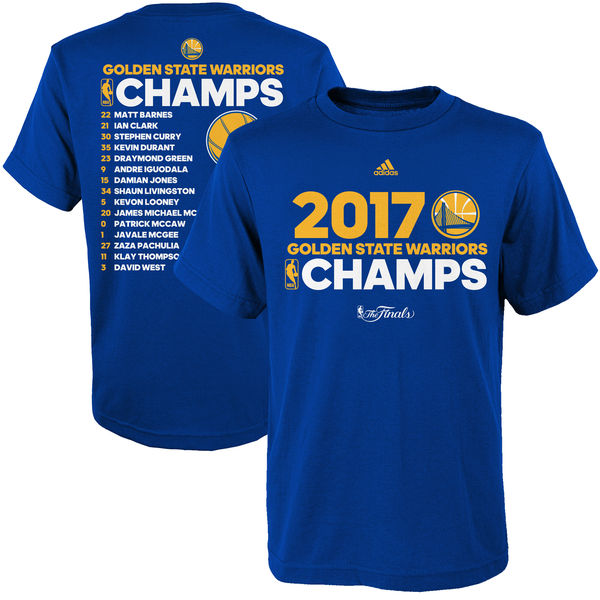 Golden State Warriors 2017 NBA Champions Men's T-Shirt Royal2