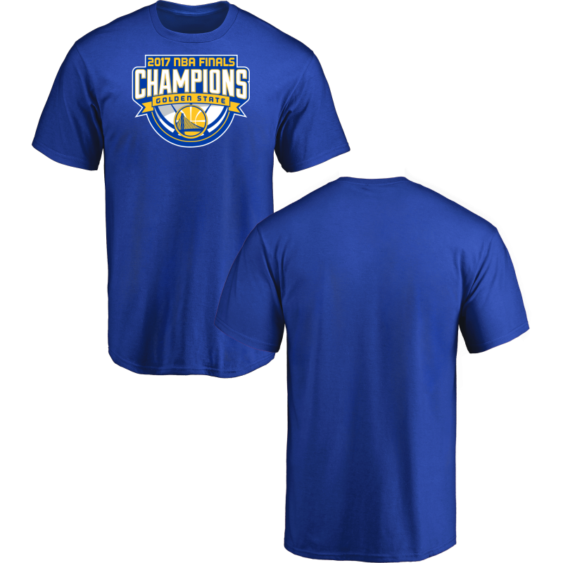 Golden State Warriors 2017 NBA Champions Men's T-Shirt Royal3 - Click Image to Close