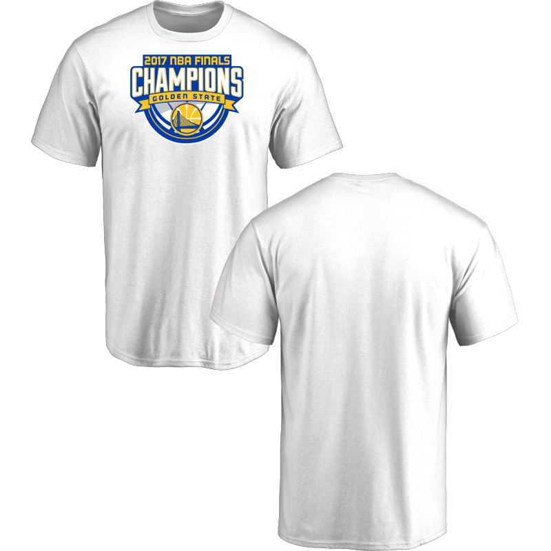 Golden State Warriors 2017 NBA Champions Men's T-Shirt White - Click Image to Close