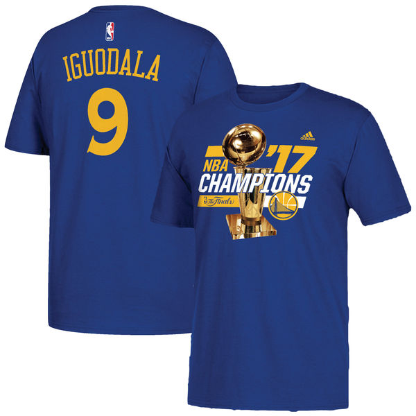 Golden State Warriors Andre Iguodala Royal 2017 NBA Champions Men's T-Shirt