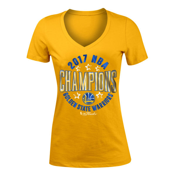 Golden State Warriors Gold 2017 NBA Champions Women's T-Shirt