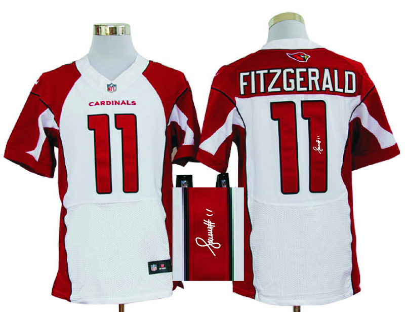 Nike Cardinals 11 Larry Fitzgerald White Signature Edition Elite Jersey