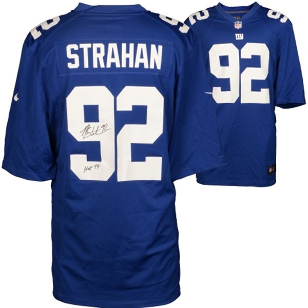 Nike Giants 92 Michael Strahan Blue Signature Edition Elite Jersey