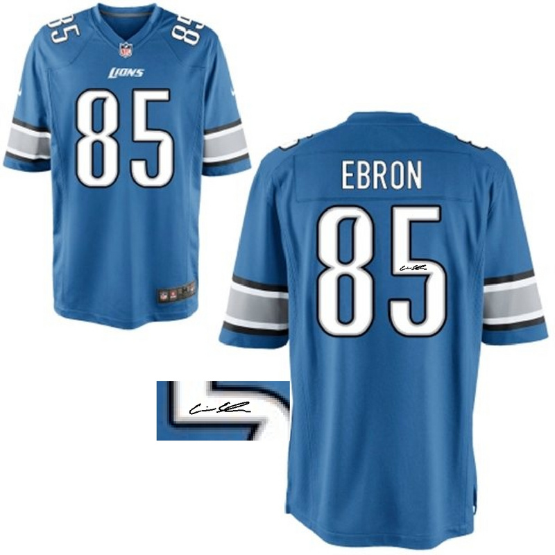 Nike Lions 85 Eric Ebron Blue Signature Edition Elite Jersey