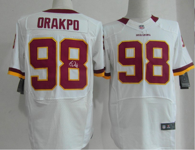 Nike Redskins 98 Brian Orakpo White Signature Edition Elite Jersey