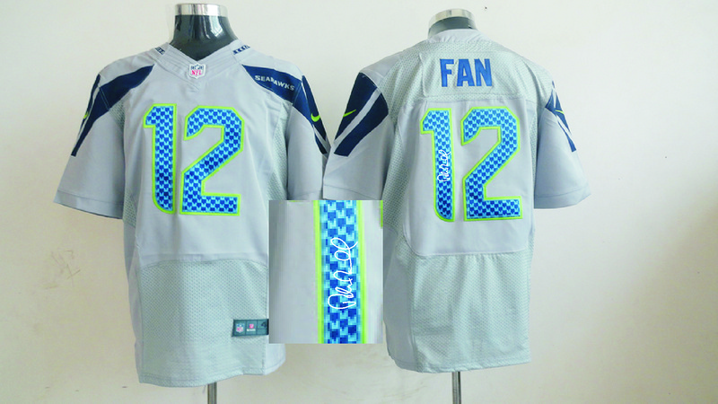Nike Seahawks 12 Fan Gray Signature Edition Elite Jersey - Click Image to Close
