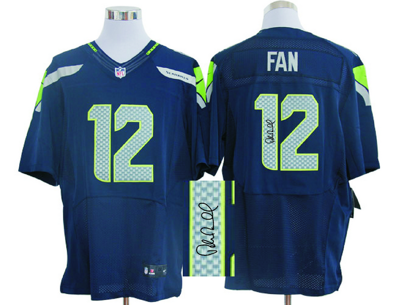 Nike Seahawks 12 Fan Navy Signature Edition Elite Jersey - Click Image to Close
