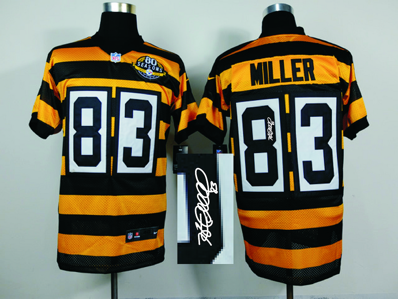 Nike Steelers 83 Heath Miller Gold Throwback Signature Edition Elite Jersey - Click Image to Close
