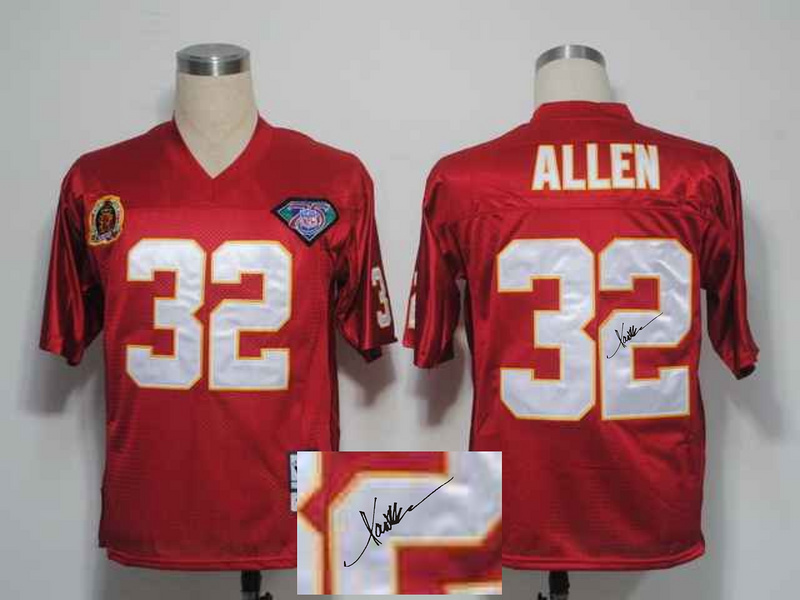 Chiefs 32 Marcus Allen Red Signature Edition M & N Jersey