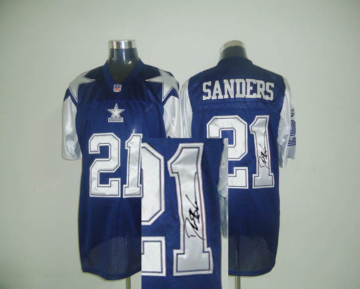 Cowboys 21 Deion Sanders Navy Thanksgiving Day Signature Edition M & N Jersey