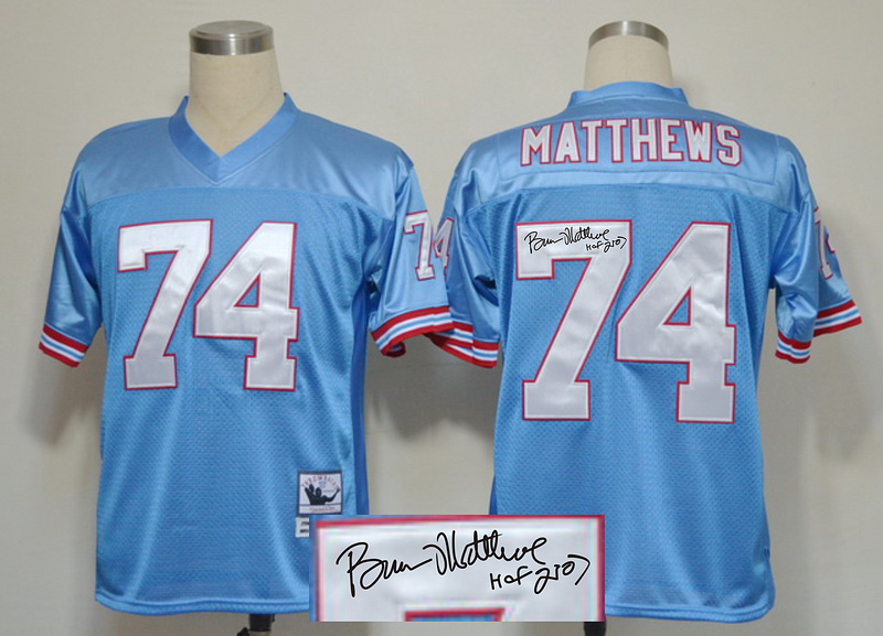 Titans 74 Bruce Matthews Blue Signature Edition M & N Jersey Titans 74 Bruce Matthews Blue Signature Edition M & N Jersey