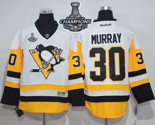 Penguins 30 Matt Murray White 2017 Stanley Cup Finals Champions Stitched Premier Away Jersey