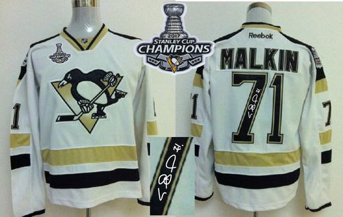 Penguins 71 Evgeni Malkin White 2014 Stadium Series 2017 Stanley Cup Finals Champions Stitched Reebok Jersey