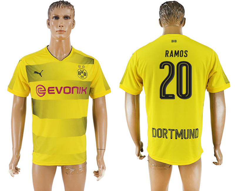 2017-18 Dortmund 20 RAMOS Home Thailand Soccer Jersey