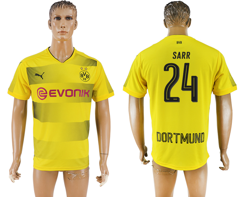 2017-18 Dortmund 24 SARR Home Thailand Soccer Jersey