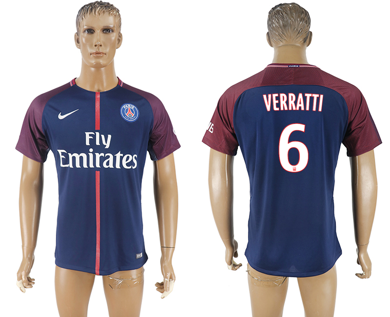 2017-18 Paris Saint-Germain 6 VERRATTI Home Thailand Soccer Jersey 2017-18 Paris Saint-Germain 6 VERRATTI Home Thailand Soccer Jersey
