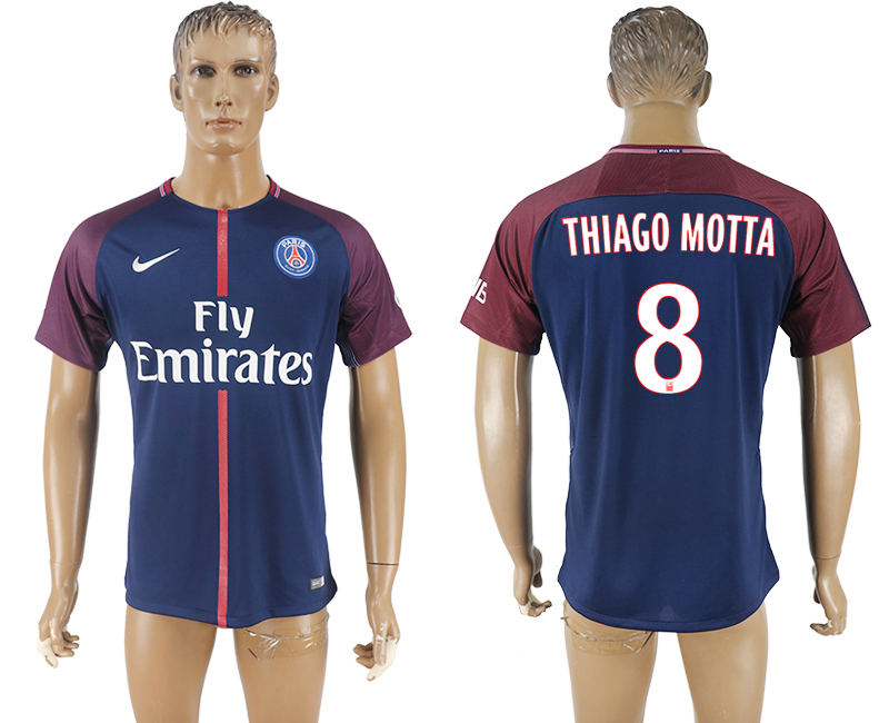 2017-18 Paris Saint-Germain 8 THIAGO MOTTA Home Thailand Soccer Jersey