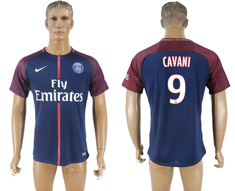 2017-18 Paris Saint-Germain 9 CAVANI Home Thailand Soccer Jersey 2017-18 Paris Saint-Germain 9 CAVANI Home Thailand Soccer Jersey
