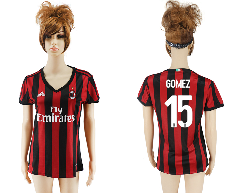 2017-18 AC Milan 15 GOMEZ Home Women Soccer Jersey
