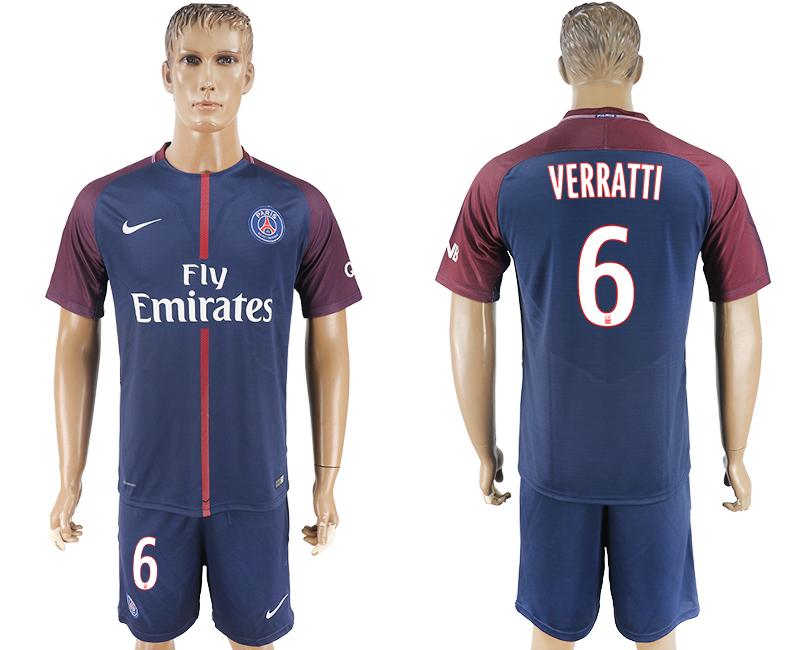 2017-18 Paris Saint-Germain 6 VERRATTI Home Soccer Jersey 2017-18 Paris Saint-Germain 6 VERRATTI Home Soccer Jersey