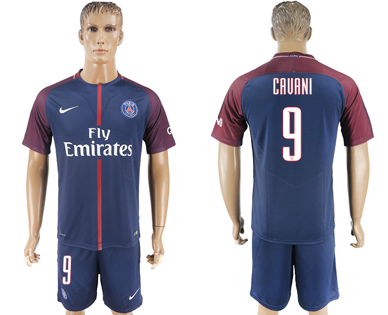 2017-18 Paris Saint-Germain 9 CAVANI Home UEFA Champions League Soccer Jersey