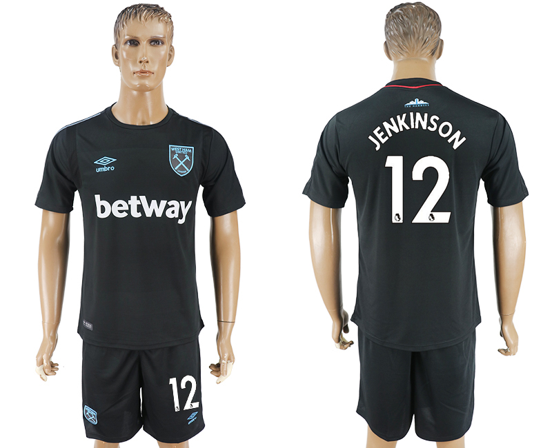 2017-18 West Ham United 12 JENKINSON Away Soccer Jersey