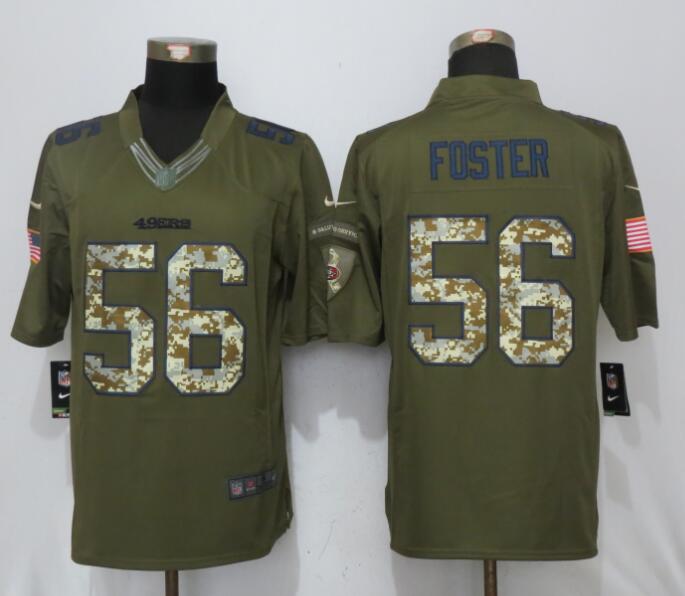 Nike 49ers 56 Reuben Foster Green Salute to Service Limited Jersey