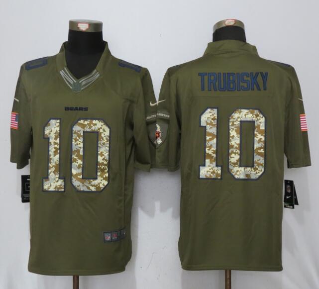 Nike Bears 10 Mitchell Trubisky Green Salute to Service Limited Jersey