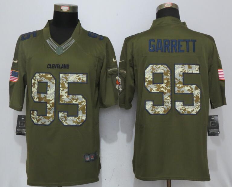 Nike Browns 95 Myles Garrett Green Salute to Service Limited Jersey