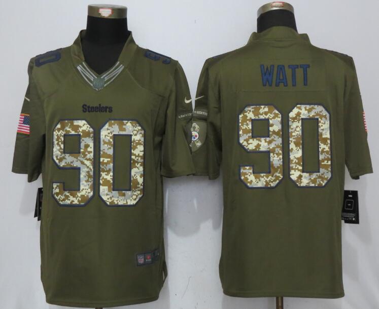 Nike Steelers 90 T.J. Watt Green Salute to Service Limited Jersey