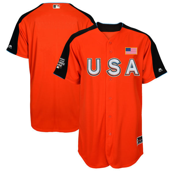 Men's Team USA Majestic Orange 2017 MLB All-Star Futures Game Authentic On-Field Jersey