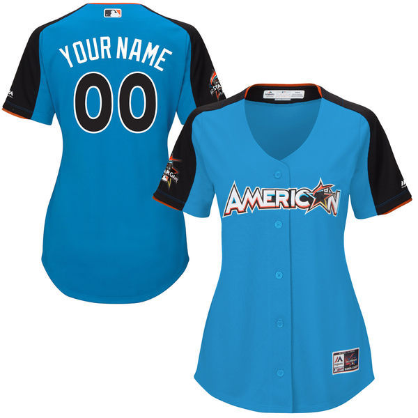Women's American League Majestic Blue 2017 MLB All-Star Game Personalized Home Run Derby Jersey