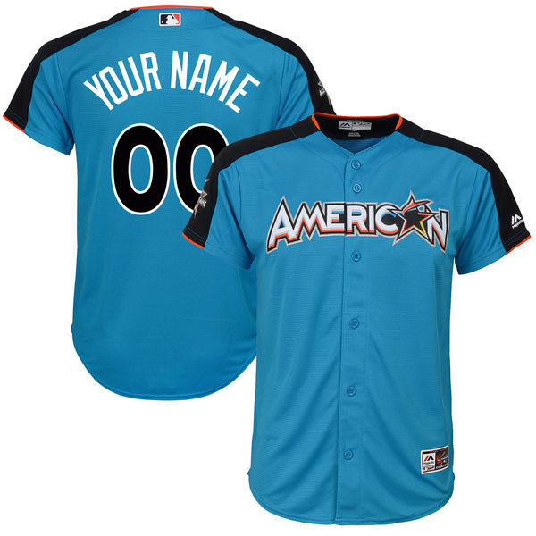 Youth American League Majestic Blue 2017 MLB All Star Game Personalized Home Run Derby Jersey