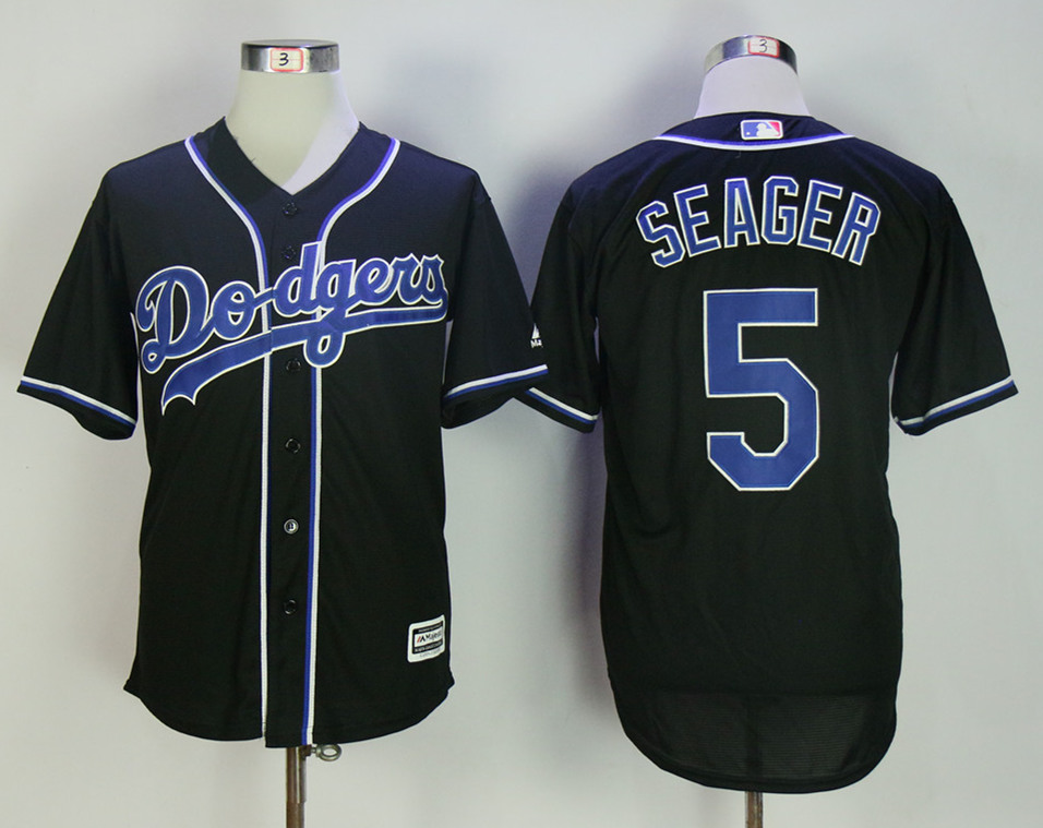 Dodgers 5 Corey Seager Black Cool Base Jersey
