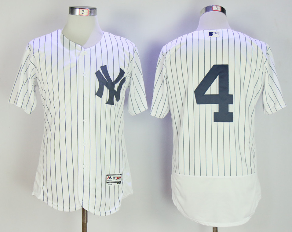 Yankees 4 Lou Gehrig White Flexbase Jersey