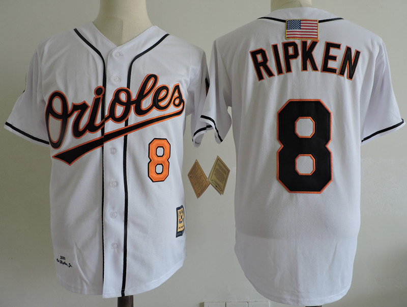 Orioles 8 Cal Ripken Jr. White Cooperstown Collection Jersey