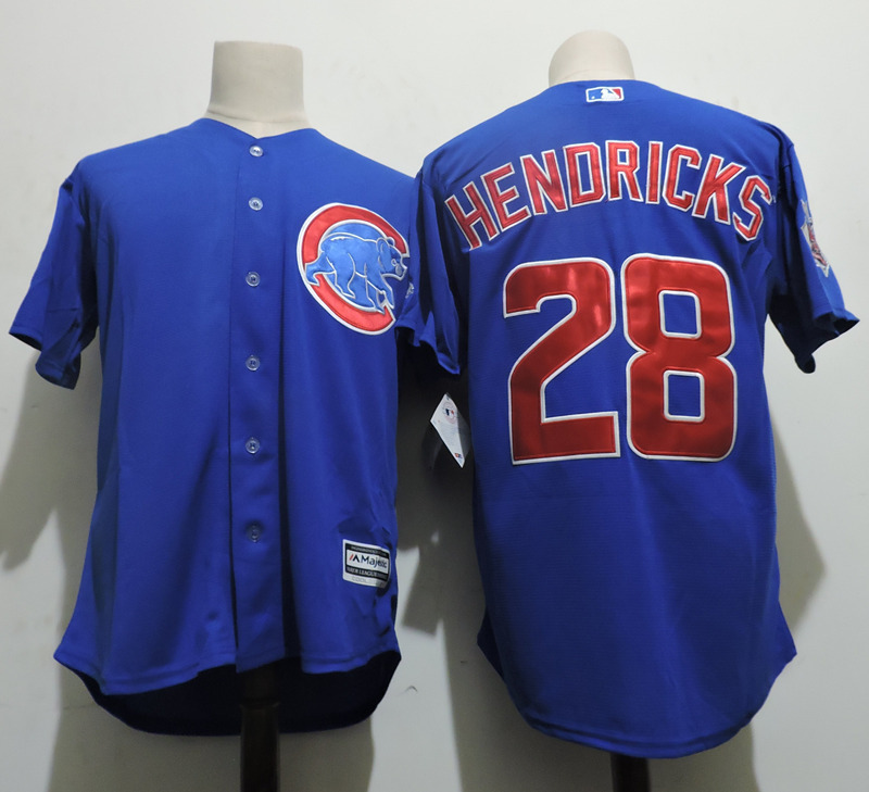 Cubs 28 Kyle Hendricks Blue Youth Cool Base Jersey