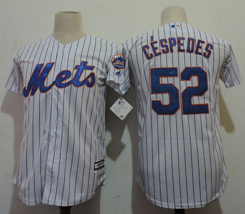 Mets 52 Yoenis Cespedes White Cool Base Jersey