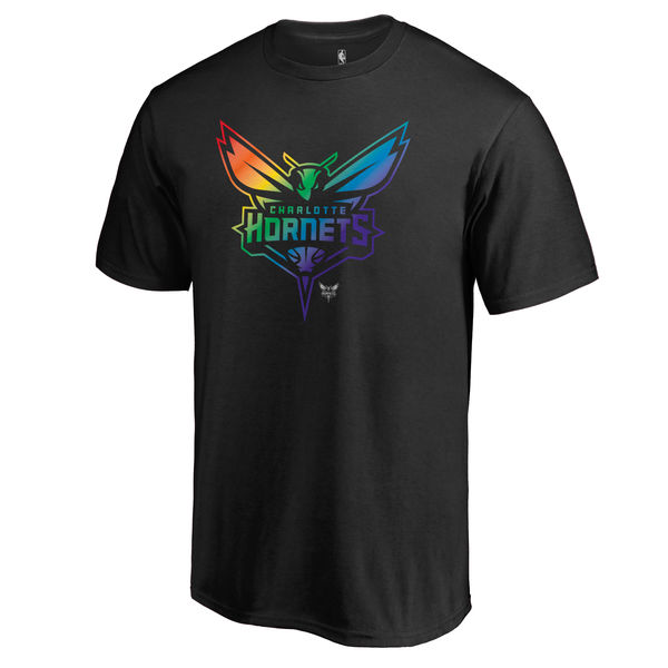 Men's Charlotte Hornets Fanatics Branded Black Team Pride T-Shirt Men's Charlotte Hornets Fanatics Branded Black Team Pride T-Shirt
