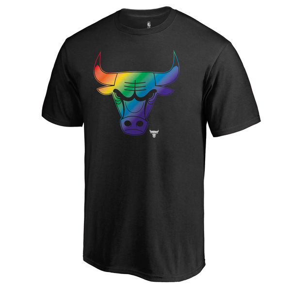 Men's Chicago Bulls Fanatics Branded Black Team Pride T-Shirt - Click Image to Close