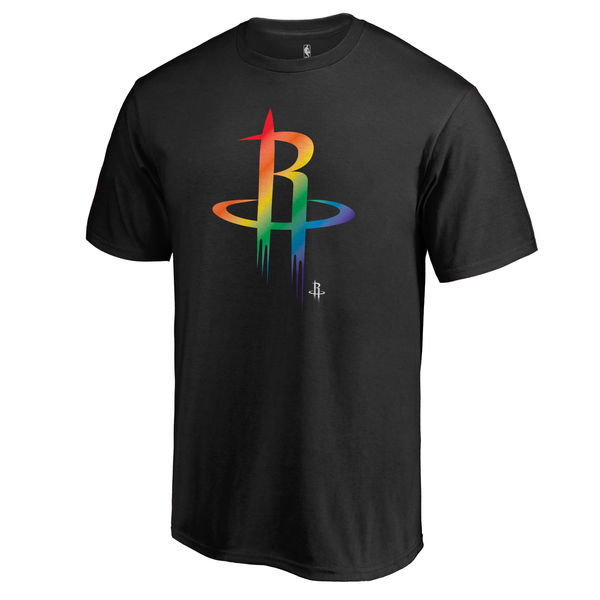 Men's Houston Rockets Fanatics Branded Black Team Pride T-Shirt - Click Image to Close