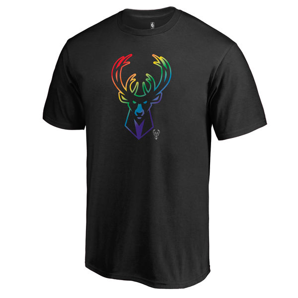 Men's Milwaukee Bucks Fanatics Branded Black Team Pride T-Shirt