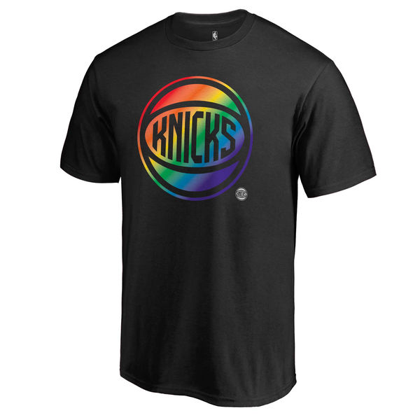 Men's New York Knicks Fanatics Branded Black Team Pride T-Shirt - Click Image to Close
