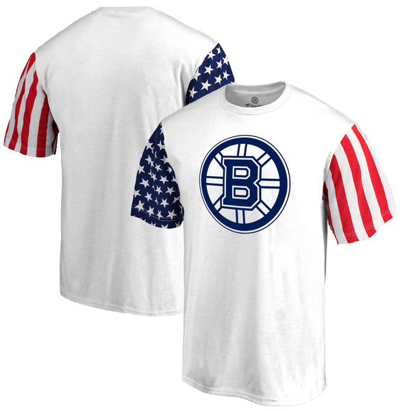 Boston Bruins Fanatics Branded Stars & Stripes T-Shirt White