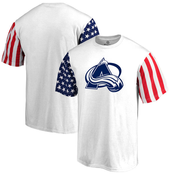 Colorado Avalanche Fanatics Branded Stars & Stripes T-Shirt White