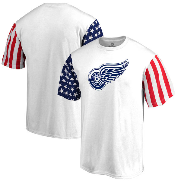 Detroit Red Wings Fanatics Branded Stars & Stripes T-Shirt White